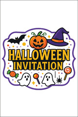 Halloween Colored Label Design