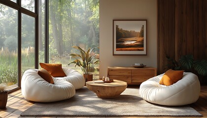 Modern Living Room Mockup Cozy Interior Design Scene