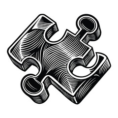 Intricate black puzzle piece jigsaw connection