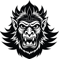 Obraz premium Fierce Lion Face Vector Art