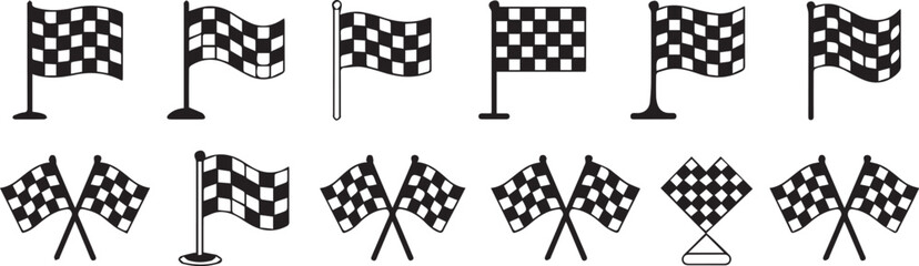 Black and white checkered racing flags checkered flags sports flags