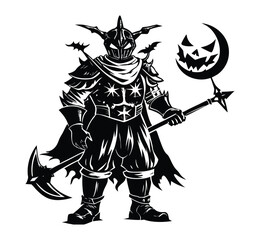 Halloween witch holding a pumpkin, cartoon vector illustration.

