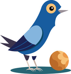 blue bird on a branch, bird isolated on transparent background