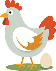 hen with eggs, Hen and Chicken, Hen illustration isolated on transparent background, vector illustration of Hen, hen and rooster