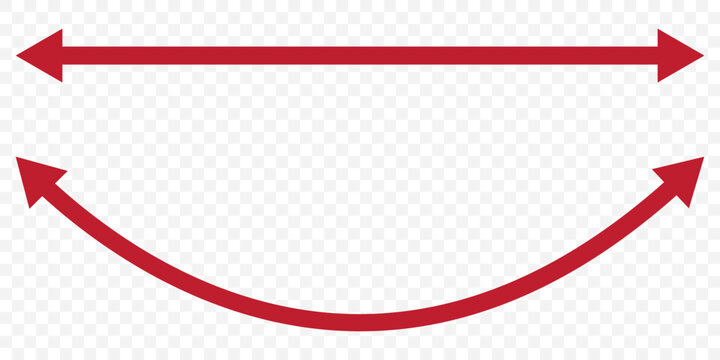 Double sided arrow icon vector on Transparent background. two way arrow icon. Dual sided arrow vector, icon, silhouette design. Semicircular curved thin, long double ended arrow on Transparent. EPS 10