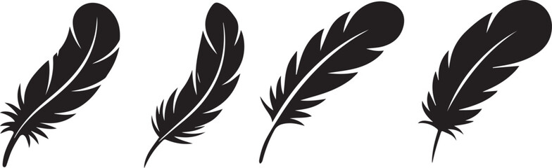 Obraz premium Black feather graphic design elements quill writing