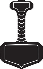 Thor's hammer illustration black and white silhouette