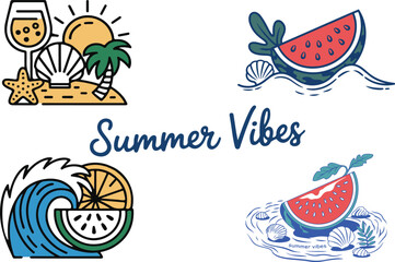 Summer Vibes Vector Illustration design, perfect for a summer food design or decorative pattern