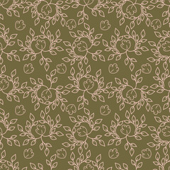 Tropical flower pattern seamless, silhouette of blooming, hand drawn botanical, Floral leaf for spring and Summer time, natural ornaments for textile, fabric, wallpaper, background design.
