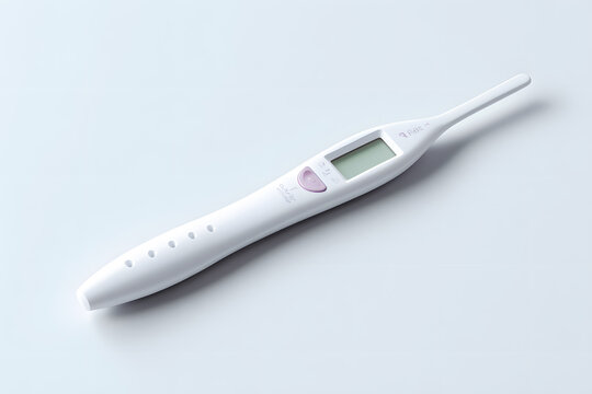 Digital ovulation test white background fertility concept. Modern digital ovulation test device isolated on white background. Perfect for themes of fertility, women&rsquo;s health, planning pregnancy, and r