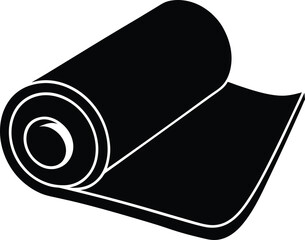 Rolled material paper or fabric simple shape silhouette vector illustration
