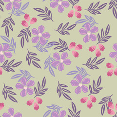 Tropical flower pattern seamless, silhouette of blooming, hand drawn botanical, Floral leaf for spring and Summer time, natural ornaments for textile, fabric, wallpaper, background design.
