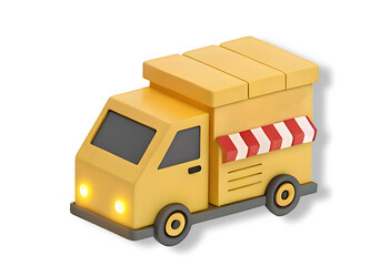 3d truck on white background