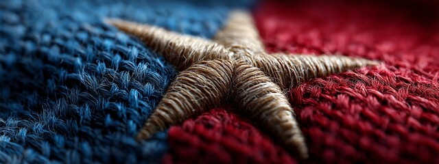 Happy Independence Day. July 4th. Star close-up, patriotic background