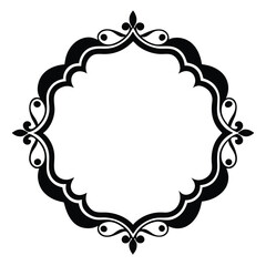 silhouette border frame white background