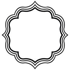 silhouette border frame white background