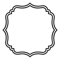 silhouette border frame white background