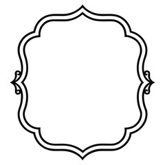 silhouette border frame white background