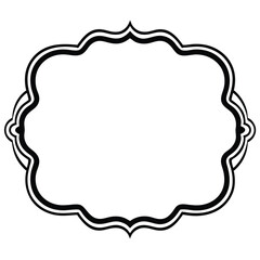 silhouette border frame white background