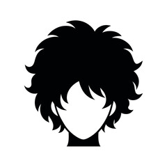 hair black silhouette human head hairstyle vector