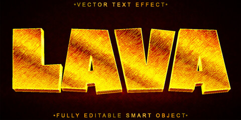  Fiery Molten Lava Volcano Eruption Hot Flow Style Design Vector Fully Editable Smart Object Text Effect