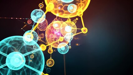 representation of molecular technology concept  vibrant colors - Powered by Adobe
