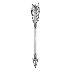 A minimalist white arrow illustration on a transparent background showcases simple design and precision archery elements.