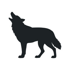 Silhouette of a Wolf Howling at the Moon Black silhouette wolf howling upwards wolf silhouette howling animal wildlife nature mammal canine black and