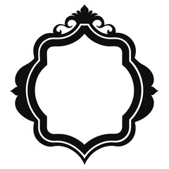 silhouette border frame white background