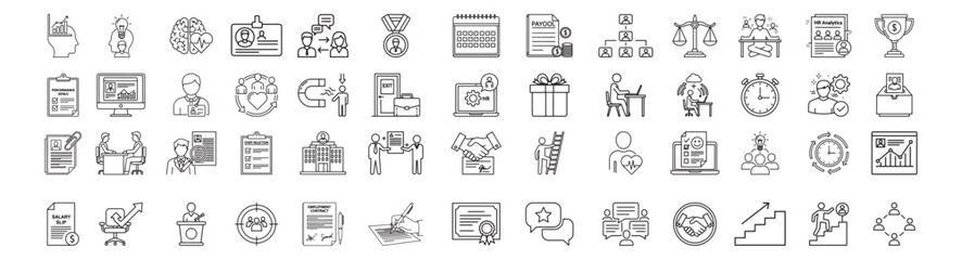 Fototapeta premium Human Talent Management Icon Set