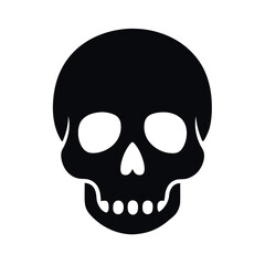 human skull black vector silhouette clipart