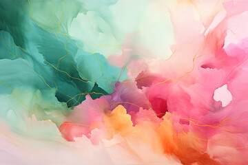 Fototapeta premium Wonderful Abstract fluid art painting with vibrant light colors