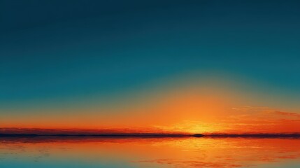 Obraz premium orange, nature, horizon, blue, abstract background, background, Abstract sunrise sky and ocean nature background with vibrant hues of orange and blue depicting a stunning horizon