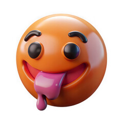 Naklejka premium 3d realistic emoticon with tongue out isolated on transparent background