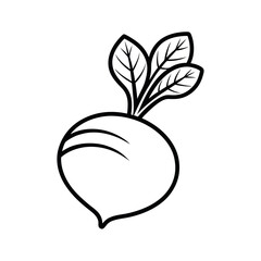 beet line art vector drawing vegetable