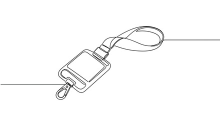 Obraz premium Lanyard with ID holder on white background