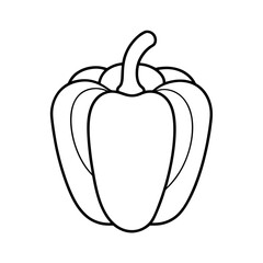 bell pepper line art vector food sketch