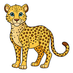 cheetah cartoon isolated on white