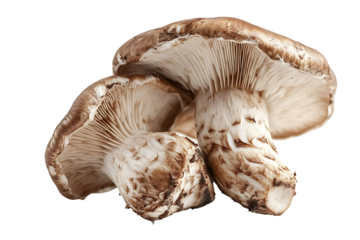 Fresh Shiitake Mushroom Isolated on Transparent Background - Isolated Culinary Ingredient