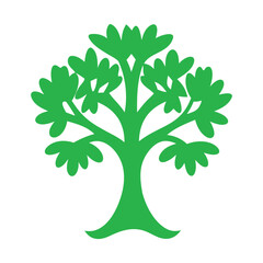  A collection of colorful and silhouette nature symbols including potted plants and flowers in a vase On White Bg