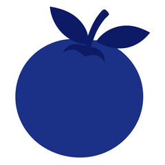 Blueberry fruit silhouette on white. Blueberry fruits.