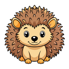 animal, cartoon, hedgehog, lion, illustration, vector, mammal, character, funny, drawing, wild, cat, isolated, fun, cute, pet, art, zoo, brown, dog, nature, smile, baby, wildlife, comic