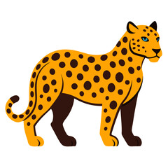 leopard cartoon isolated on white