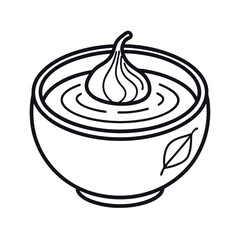 french onion soup line art vector food art