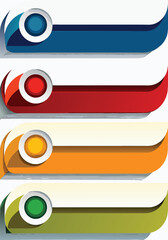 Obraz premium Four Colorful Abstract Banners with Circular Elements Blue Red Orange Green vector