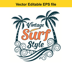 Retro Palm Tree Sunset Graphic Vintage Tropical Design Silhouette Illustration Vacation Vibes Island Getaway Nature Inspired Vector Art