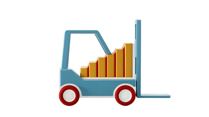 Forklift With Growth Analysis Chart Showing Business Trends And Revenue Metrics