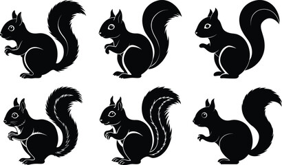 Funny cartoon animal vector silhouette collection for pet design