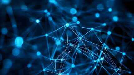 Connected Network: An intricate web of luminous, interconnected nodes pulsates with energy, symbolizing the complex yet unified nature of modern technological advancements.