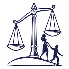 silhouette Justice and equality line icon on white background
